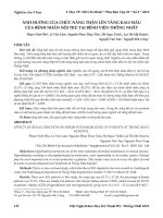 Ảnh hưởng của chức năng thận lên tăng kali máu của bệnh nhân nội trú tại Bệnh viện Thống Nhất