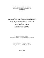 Tóm tắt Khóa luận tốt nghiệp khoa Văn hóa dân tộc thiểu số: Cộng đồng người Hmông với việc xây dựng đời sống văn hóa ở huyện Văng Viêng - tỉnh Viêng Chăn