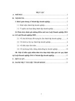 Bài tập học kỳ Luật doanh nghiệp: Phân tích và đánh giá một số điểm mới của Luật Doanh nghiệp 2014 so với Luật Doanh nghiệp 2005 về thành lập doanh nghiệp