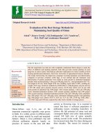 Evaluation of the best storage methods for maintaining seed quality of onion