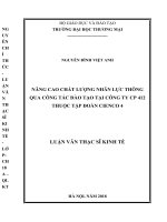 luận văn thạc sĩ nâng cao chất lượng nhân lực thông qua công tác đào tạo tại công ty CP 412 thuộc tập đoàn cienco 4 