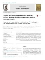 Residue analysis of orthosulfamuron herbicide in fatty rice using liquid chromatography–tandem mass spectrometry