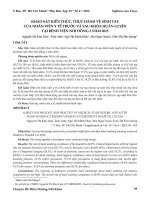 Khảo sát kiến thức, thực hành vệ sinh tay của nhân viên y tế trước và sau khóa huấn luyện tại Bệnh viện Nhi Đồng 2 năm 2015