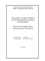 Tóm tắt Khóa luận tốt nghiệp khoa Văn hóa dân tộc thiểu số: Trang phục của phụ nữ Mường ở xã Cẩm Thành, huyện Cẩm Thủy, tỉnh Thanh Hóa