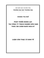 luận văn thạc sĩ phát triển nhân lực tại công ty trách nhiệm hữu hạn thức ăn chăn nuôi hoa kỳ 
