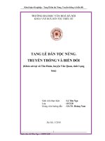Tóm tắt Khóa luận tốt nghiệp khoa Văn hóa dân tộc thiểu số: Tang lễ dân tộc Nùng. Truyền thống và biến đổi