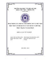 Tóm tắt Khóa luận tốt nghiệp khoa Thư viện - Thông tin: Hoạt động của Trung tâm Thông tin và Thư viện, Học viện Cán bộ quản lý xây dựng và đô thị