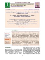 Assessment of impact of temperature and CO2 on growth and yield of rice crop using DSSAT model