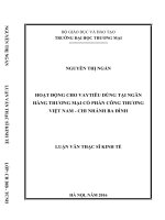 luận văn thạc sĩ hoạt động cho vay tiêu dùng tại ngân hàng thương mại cổ phần công thương việt nam   chi nhánh ba đình 