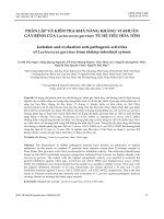 Phân lập và kiểm tra khả năng kháng vi khuẩn gây bệnh của lactococcus garvieae từ hệ tiêu hóa tôm