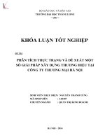 Khóa luận tốt nghiệp: Phân tích thực trạng và đề xuất một số giải pháp xây dựng thương hiệu tại Công ty Thương mại Hà Nội