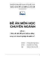Đề án Kinh tế lao động và dân số: Bàn về vấn đề quan hệ lao động trong các doanh nghiệp ở nước ta