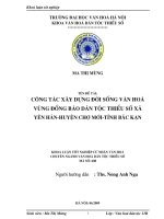Tóm tắt Khóa luận tốt nghiệp khoa Văn hóa dân tộc thiểu số: Công tác xây dựng đời sống văn hóa vùng dân tộc thiểu số xã Yên Hưng, huyện Chợ Mới, tỉnh Bắc Kạn