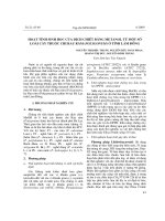 Hoạt tính sinh học của dịch chiết bằng Metanol từ một số loài cây thuộc chi rau răm (Polygonum) ở tỉnh Lâm Đồng
