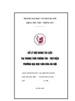 Tóm tắt Khóa luận tốt nghiệp khoa Thư viện - Thông tin: Xử lý nội dung tài liệu tại Trung tâm Thông tin – Thư viện trường Đại học Văn hóa Hà Nội