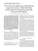 Tối ưu hóa thực nghiệm quy trình tổng hợp magnesium silicate vô định hình bằng phương pháp bề mặt đáp ứng ứng dụng trong quá trình hấp phụ