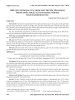 Hiệu quả giảm đau của lidocaine truyền tĩnh mạch trong phẫu thuật cắt đại tràng nội soi: Kinh nghiệm ban đầu