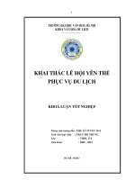 Tóm tắt Khoá luận tốt nghiệp khoa Văn hóa du lịch: Khai thác lễ hội Yên Thế phục vụ du lịch