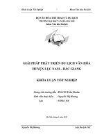 Tóm tắt Khóa luận tốt nghiệp khoa Văn hóa du lịch: Giải pháp phát triển du lịch văn hóa huyện Lục Nam – Bắc Giang
