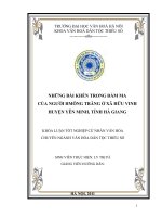 Tóm tắt Khóa luận tốt nghiệp khoa Văn hóa dân tộc thiểu số: Những bài khèn trong đám ma của người Hmông Trắng ở xã Hữu Vinh, huyện Yên Minh, tỉnh Hà Giang