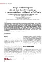 Kết quả phân tích tương quan giữa một số chỉ tiêu sinh trưởng cành quả và năng suất quả trên cây bưởi Da xanh tại Thái Nguyên