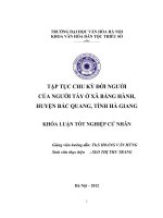 Tóm tắt Khóa luận tốt nghiệp khoa Văn hóa dân tộc thiểu số: Xây dựng mô hình làng văn hóa dân tộc tiêu biểu gắn với xây dựng nông thôn mới trên địa bàn huyện Bắc Quang giai đoạn 2012 - 2015