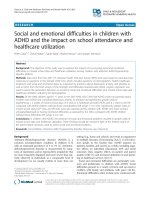 Social and emotional difficulties in children with ADHD and the impact on school attendance and healthcare utilization