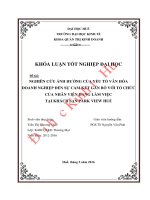 Khóa luận tốt nghiệp: Nghiên cứu ảnh hưởng của yếu tố văn hóa doanh nghiệp đến sự cam kết gắn bó với tổ chức của nhân viên đang làm việc tại Khách sạn Park View Huế