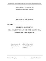Tóm tắt Khóa luận tốt nghiệp khoa Văn hóa dân tộc thiểu số: Xây dựng gia đình văn hóa của dân tộc Sán Dìu ở thị xã Cẩm Phả hiện nay