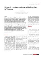Research results on robusta coffee breeding in Vietnam
