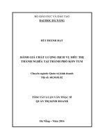 Tóm tắt Luận văn Thạc sĩ Quản trị kinh doanh: Đánh giá chất lượng dịch vụ siêu thị Thành Nghĩa tại thành phố Kon Tum