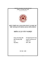 Tóm tắt Khóa luận tốt nghiệp khoa Văn hóa du lịch: Phát triển du lịch sinh thái tại Khu dự trữ sinh quyển đồng bằng sông Hồng