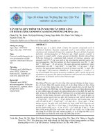 Xây dựng quy trình nhân nhanh cây đinh lăng có hàm lượng Saponin cao bằng phương pháp in vitro