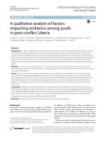 A qualitative analysis of factors impacting resilience among youth in post-conflict Liberia