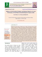 Influence of soil working techniques and planting methods on growth performance of fruit plants in Kachchh Region of Gujarat, India