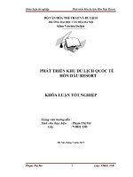 Tóm tắt Khóa luận tốt nghiệp khoa Văn hóa du lịch: Phát triển khu du lịch quốc tế Hòn Dáu Resort