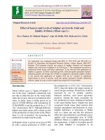 Effect of sources and levels of sulphur on growth, yield and quality of onion (Allium cepa L.)