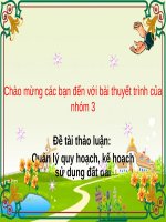 Bài thuyết trình: Quản lý quy hoạch, kế hoạch sử dụng đất đai