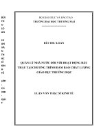 luận văn thạc sĩ quản lý nhà nước đối với hoạt động đấu thầu tại chương trình đảm bảo chất lượng giáo dục trường học 