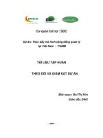 Tài liệu tập huấn theo dõi và giám sát dự án: Thúc đẩy mô hình cộng đồng quản lý tại Việt Nam  -  PCMM