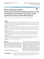 Effect of attention-deficit– hyperactivity-disorder training program on the knowledge and attitudes of primary school teachers in Kaduna, North West Nigeria