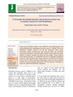 To formulate the suitable selection criteria based on cluster and association analysis for yield maximization