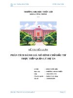 Tiểu luận: Phân tích đánh giá mô hình chủ đầu tư trực tiếp quản lý dự án