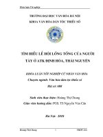 Tóm tắt Khóa luận tốt nghiệp khoa Văn hóa dân tộc thiểu số: Tìm hiểu lễ hội lồng tồng của người Tày ở ATK Định Hóa, Thái Nguyên