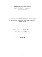 Tóm tắt Khóa luận tốt nghiệp khoa Văn hóa dân tộc thiểu số: Tập quán mưu sinh với vấn đề đời sống kinh tế hộ gia đình của người nùng ở xã Văn An, huyện Văn Quan, tỉnh Lạng Sơn