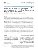 Socioeconomic position and self-harm among adolescents: A population-based cohort study in Stockholm, Sweden