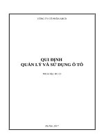 Quy định quản lý và sử dụng xe ô tô 