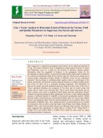Line × tester analysis to determine extent of heterosis for various yield and quality parameters in sugarcane (Saccharum officinarum)
