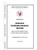 Tóm tắt Khóa luận tốt nghiệp khoa Văn hóa dân tộc thiểu số: Phụ nữ Dao Đỏ ở xã Sủng Máng, huyện Mèo Vạc, tỉnh Hà Giang