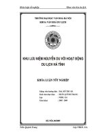 Tóm tắt Khóa luận tốt nghiệp khoa Văn hóa du lịch: Khu lưu niệm Nguyễn Du với hoạt động du lịch Hà Tĩnh